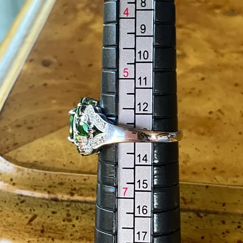 Natural Chrome Diopside Sterling Silver Ring Size 6